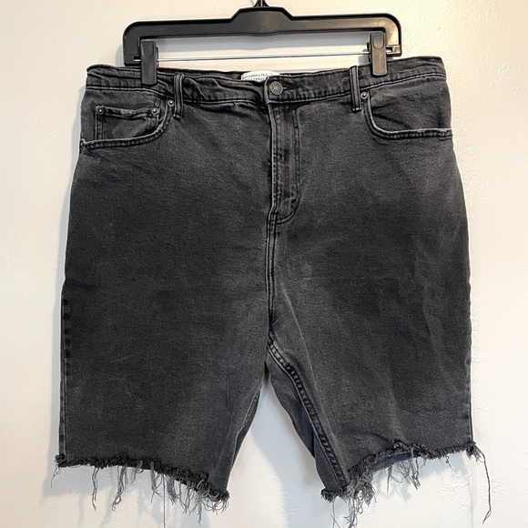 Abercrombie & Fitch Denim Cut Off Extra High Rise Black Jean Shorts - Picture 1 of 9